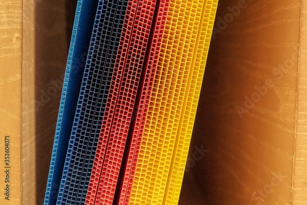 Obraz Colorful corrugated plastic board background