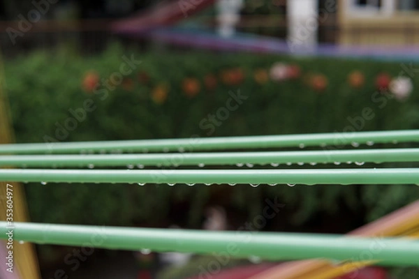 Obraz Wet clotheslines after the rain