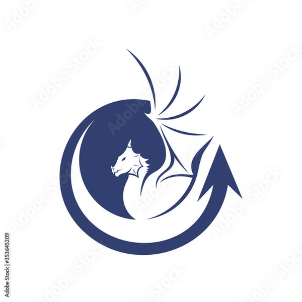 Obraz Dragon logo design vector. Icon Symbol. Template Illustration