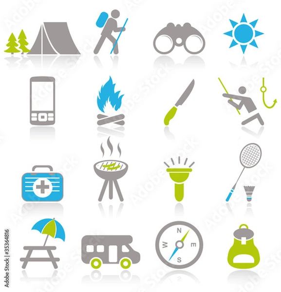 Obraz camping icons