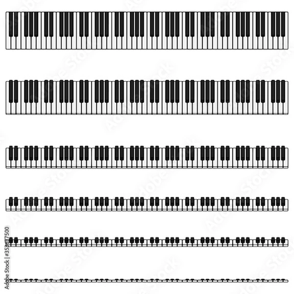 Fototapeta Isolated piano keyboard set. Vector illustration.