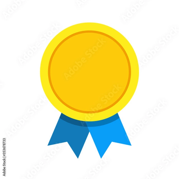 Fototapeta Winner icon. Golden medal.  Award vector icon isolated on white background. For mobile app, web design, print materials.