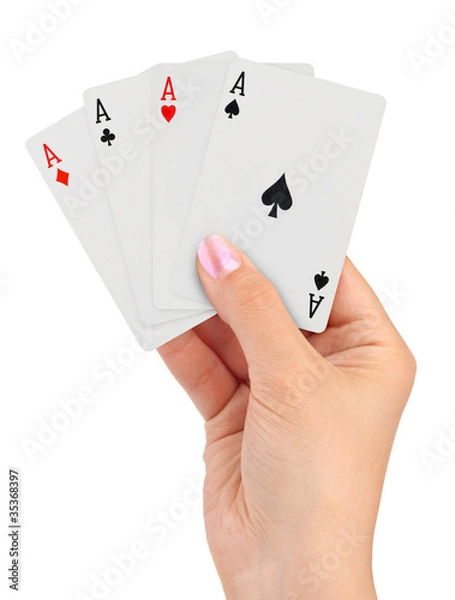 Fototapeta Playing cards in hand