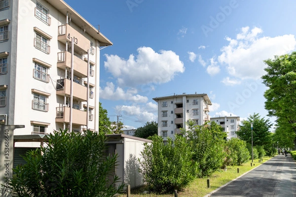 Obraz 春日部市にある団地の風景　埼玉県春日部市　日本