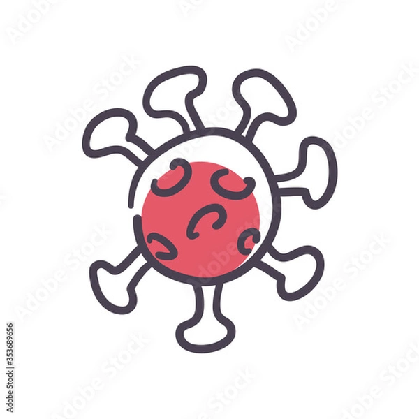 Obraz Covid 19 virus fill style icon vector design