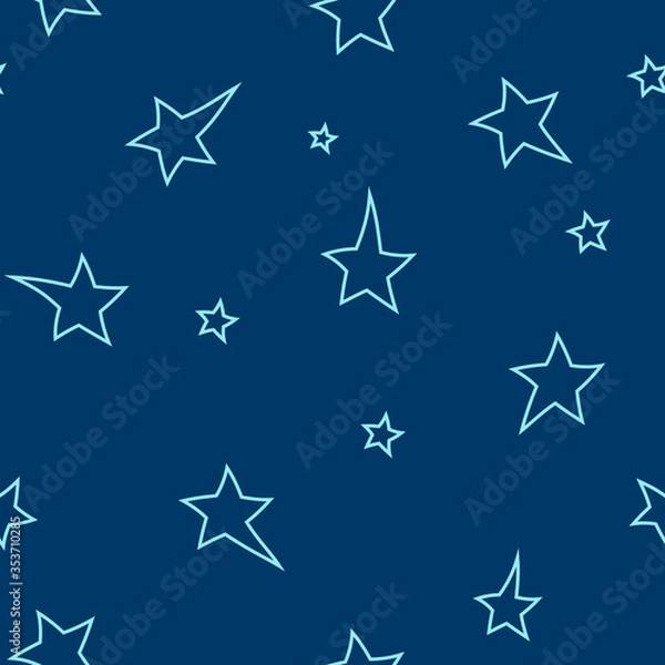 Fototapeta Asterisks.  Seamless pattern. Design for fabric, wrapping paper, background, wallpaper. Vector.