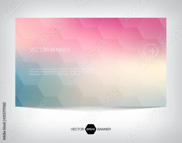 Obraz Vector banner or card template with soft geometric hexagonal 3d pattern