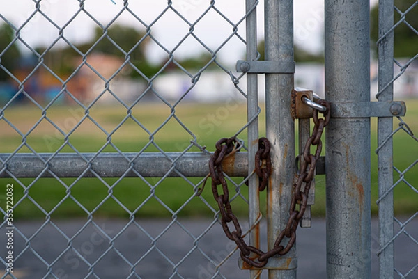 Fototapeta Locked School with chain