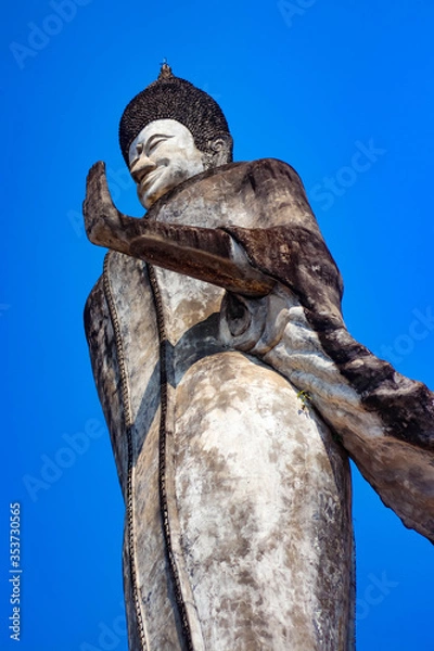 Fototapeta A beautiful view of statues in Buddha Park at Nong Khai, Thailand.