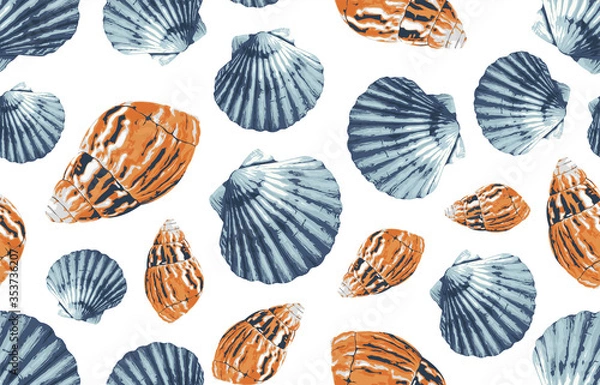 Fototapeta Seamless marine sea pattern.