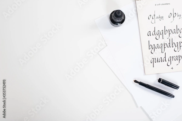 Obraz Calligraphy Flat Lay