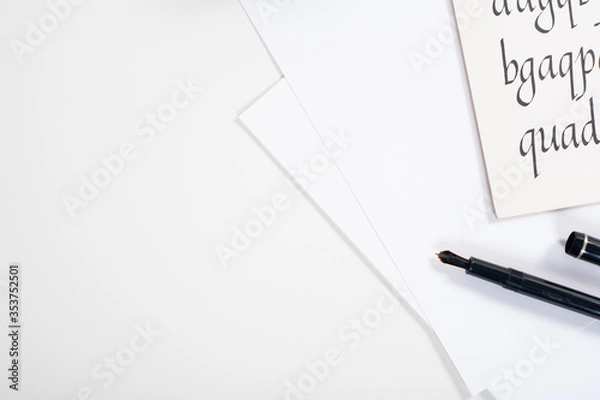 Obraz Calligraphy Flat Lay