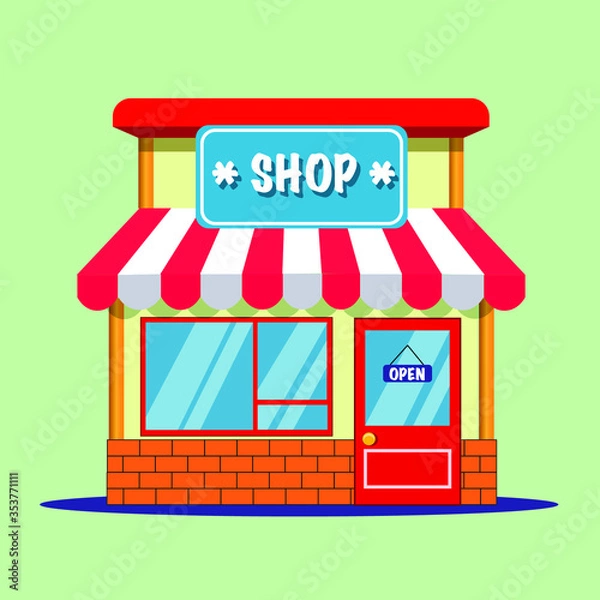 Obraz Shop Vector Icon Flat Vector, Pharmacy, Barbershop, Hospital, Store icon flat vector, unique