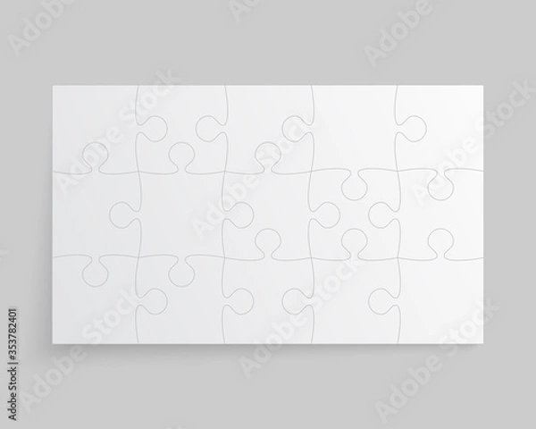 Obraz Vector background white piece puzzle frame jigsaw