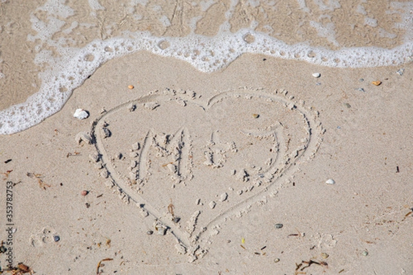 Obraz heart on the sand