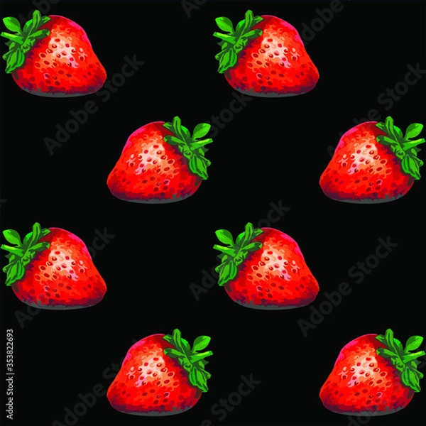 Fototapeta strawberry seamless pattern