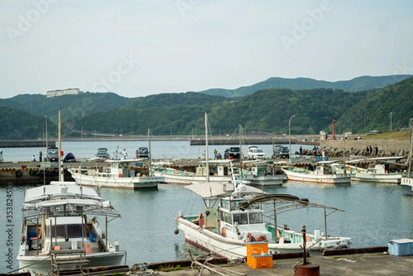 Fototapeta 和歌山市加太の風景　街並み 漁港 海