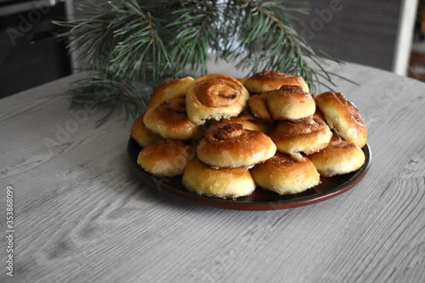 Obraz Fresh rolls on the table.