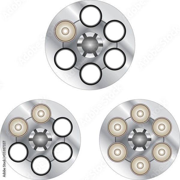 Obraz russian roulette illustration white