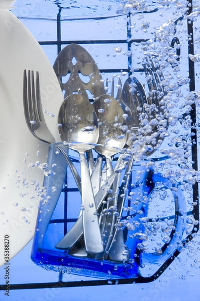 Obraz Washing flatware