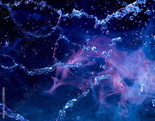 Obraz Warer drops and smoke