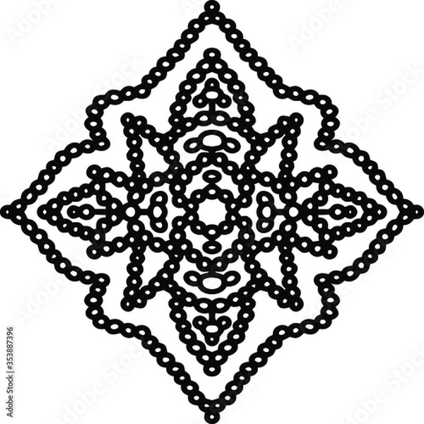 Obraz Interesting and unusual vector element. Black anf white figure.