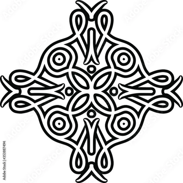 Obraz Unusual and sophisticated vector figure. Antistress coloring figure. Decorative element.