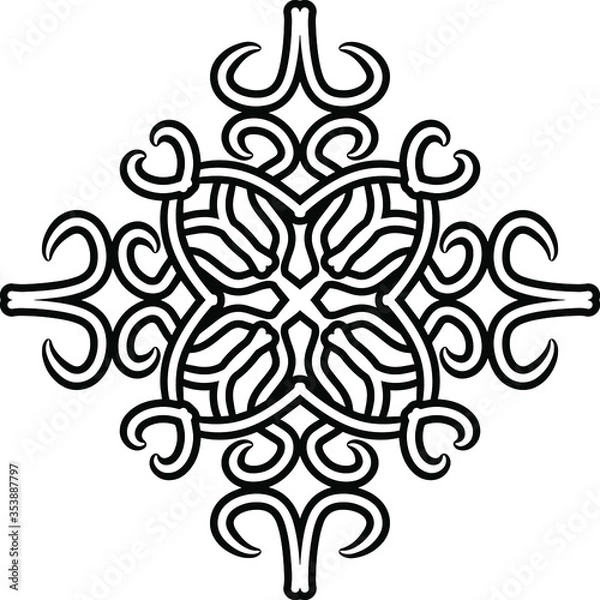 Obraz Beautiful vector figure with elegant monograms. Antistress coloring for everybody.