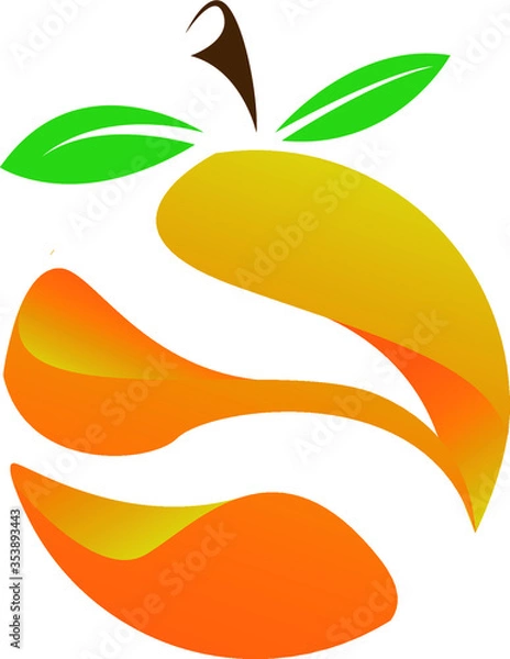 Fototapeta Flat Fruit Orange