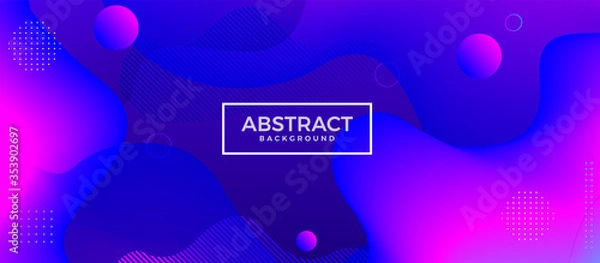 Obraz abstract dynamic flow fluid wavy background. vector design template for banner, advertising, wallpaper, poster, cover, etc.