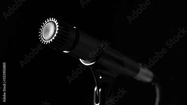 Obraz Instrument mic professional guitar microphone SM57 - black background