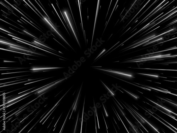 Fototapeta Space speed. Abstract starburst dynamic lines or rays. Vector illustration
