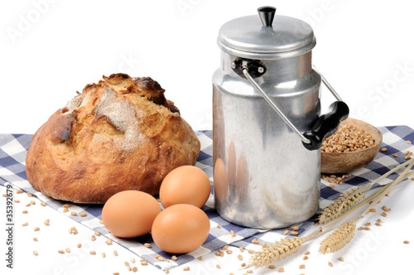 Obraz Countryside breakfast over white