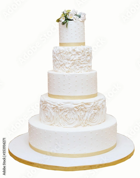 Obraz Wedding Cake Isolated On White Background