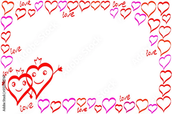 Obraz frame with hearts