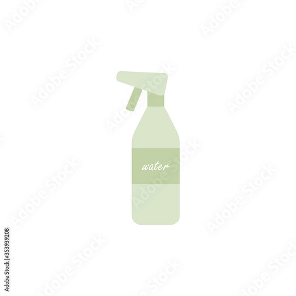 Obraz Water spray bottle flat vector illustration isolated on a white background.
