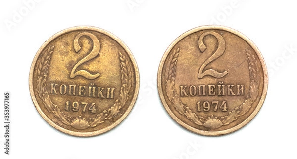 Obraz copper money on a white background