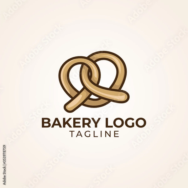 Obraz Simple minimalist retro cafe bakery bread logo design vector template 