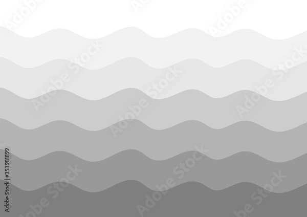 Fototapeta Abstract wave line or curve shapes composition elements pattern design on difference gray and white shade background. Using for paper printing, book cover, page fill, backdrop and wallpaper.