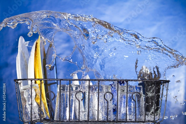 Obraz Inside a dishwasher