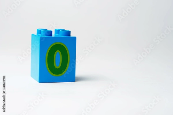 Obraz the number zero written on the block from the children's constructor