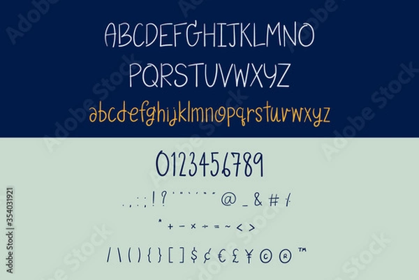 Fototapeta This set is alphabets A-Z, numeral and punctuation that you can use on your logos, social media, print etc.
