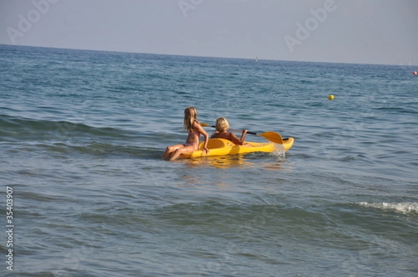 Obraz bambini in canoa