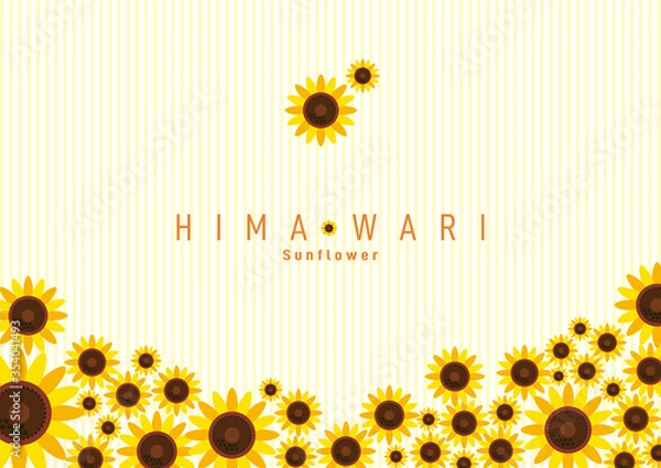 Obraz ひまわり　背景イラスト　sunflower background 01