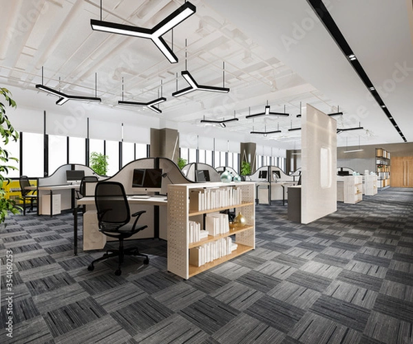 Fototapeta 3d rendering business meeting and working room on office building