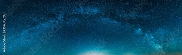 Fototapeta Awesome Panoramic isolated HDR Landscape view of milky way over Night sky