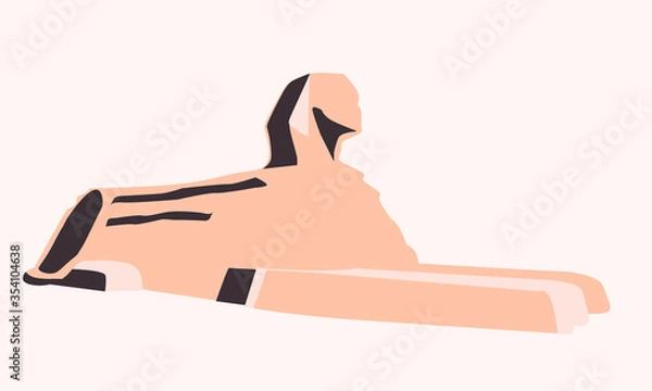 Obraz Sphinx vector in the desert. Single element.