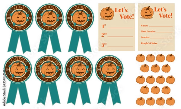 Obraz Pumpkin Carving Contest Ribbons