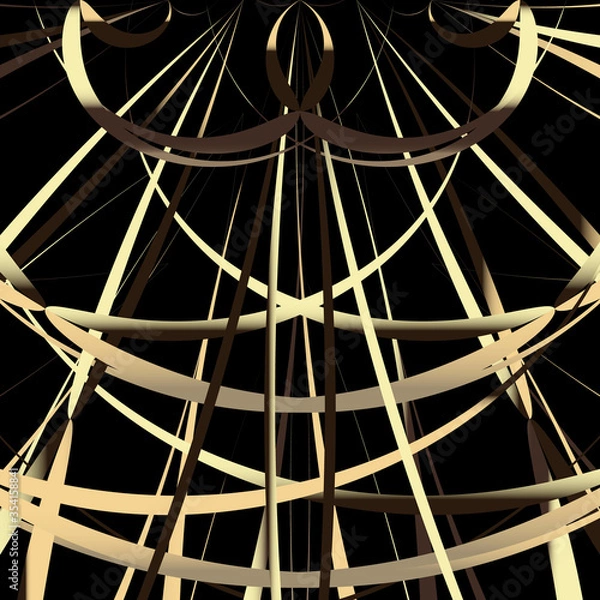 Fototapeta Gold abstract geometric lines on a black background.