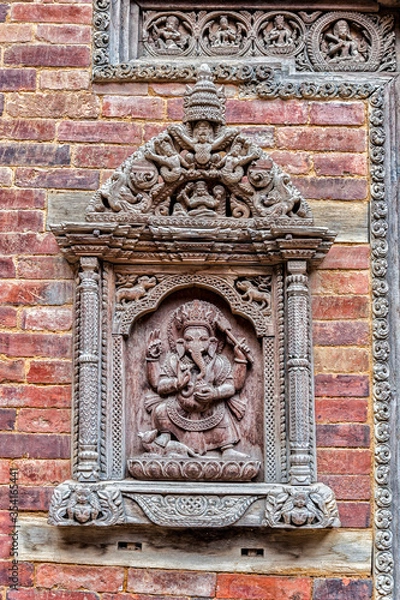 Obraz Beautiful details in the courtyard of Sundari Chowk, in the Patan Royal Palace Complex in Patan Durbar Square - Lalitpur, Nepal